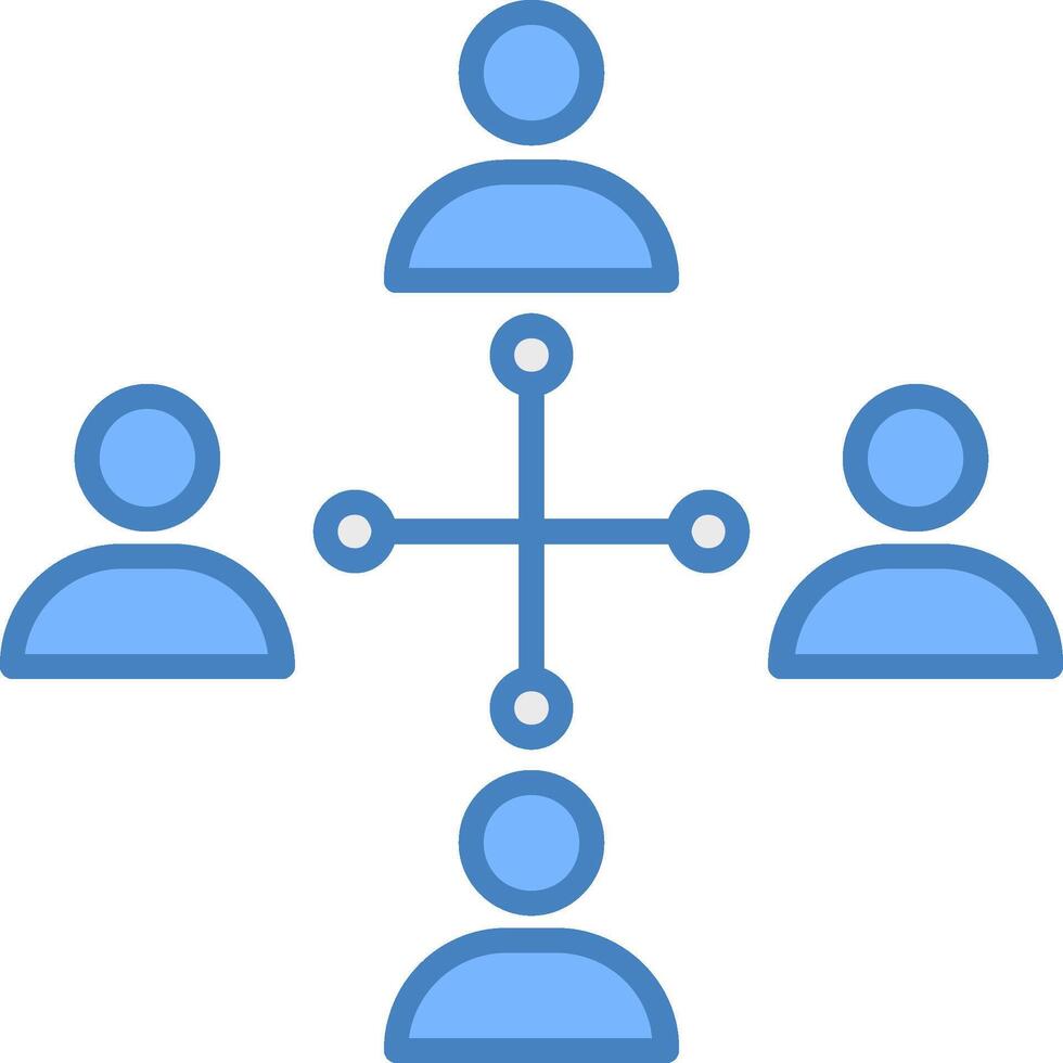 Network Marketing Line Filled Blue Icon vector