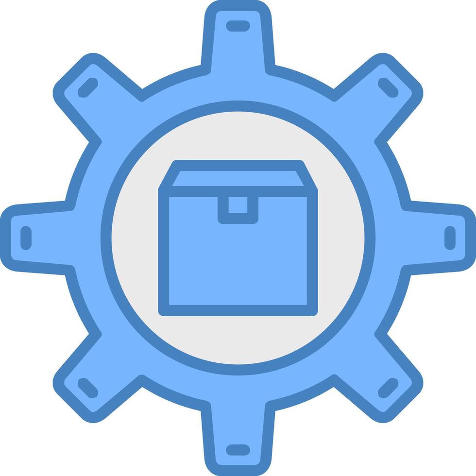 producto administración línea lleno azul icono vector