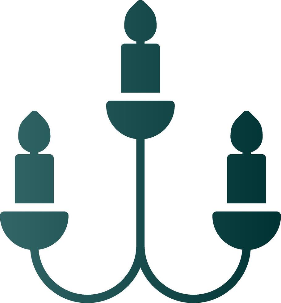 candelabro glifo degradado icono vector