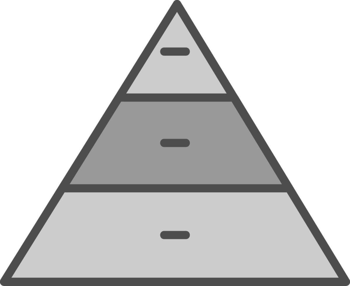 Pyramid Charts Line Filled Greyscale Icon Design vector