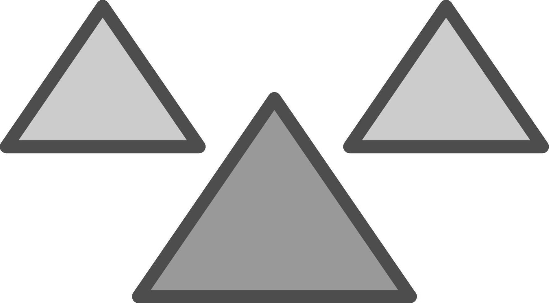 triangulos línea lleno escala de grises icono diseño vector