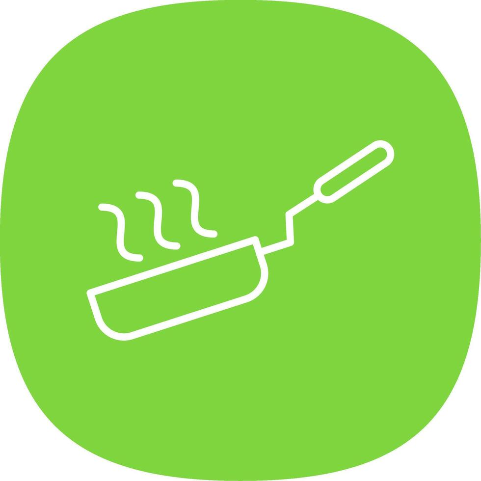 Frying Pan Line Curve Icon Design vector