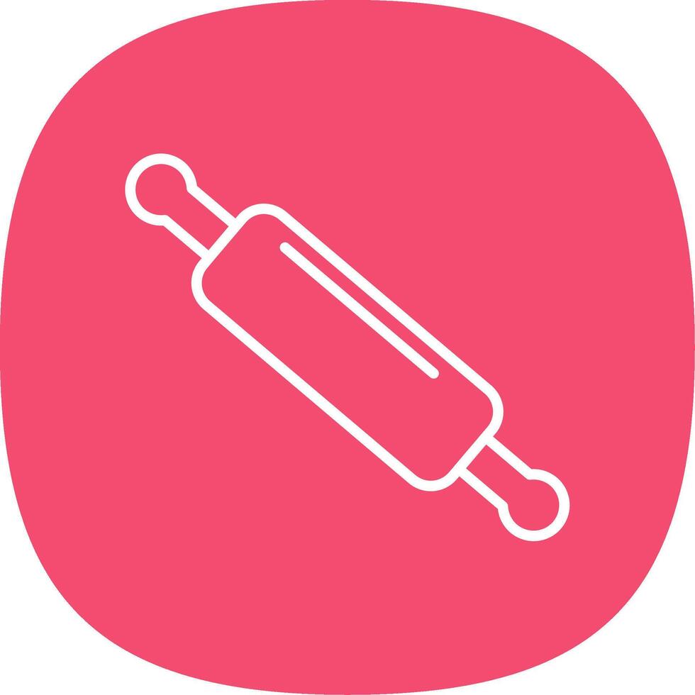Rolling Pin Line Curve Icon Design vector