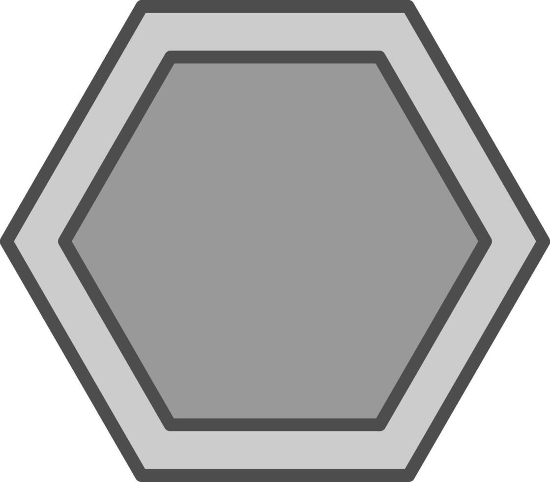 Hexagon Line Filled Greyscale Icon Design vector