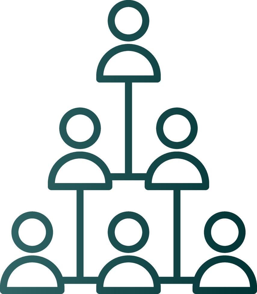 Hierarchical Structure Line Gradient Icon vector