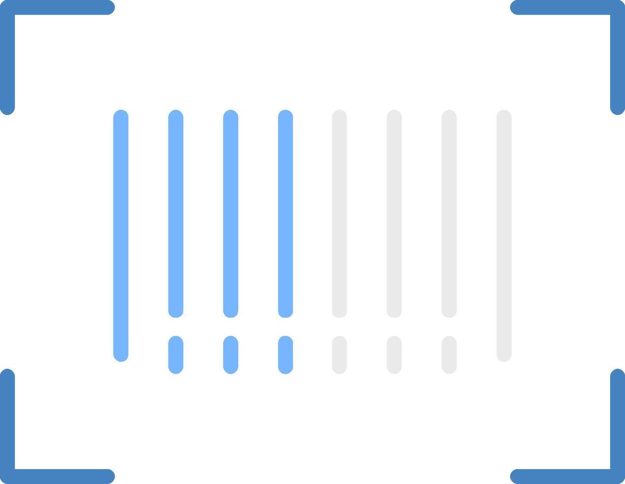 Bar Code Line Filled Blue Icon vector