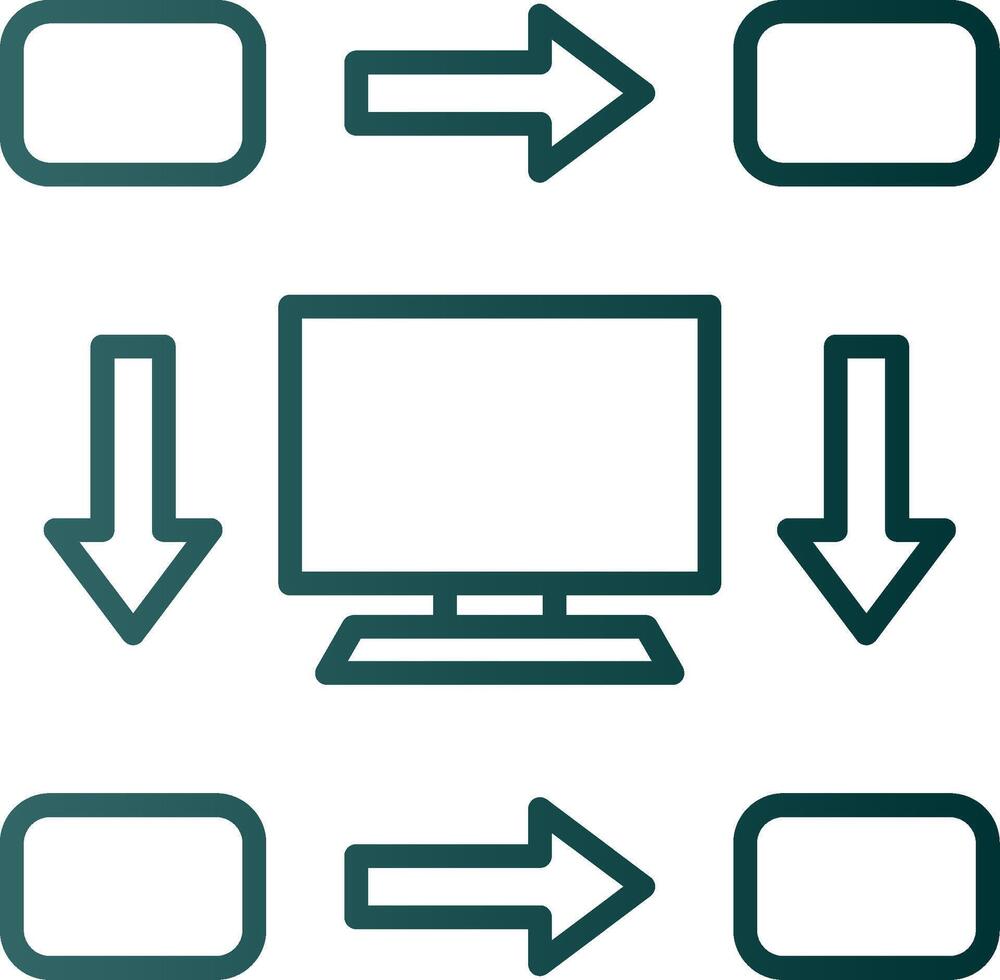 Workflow Line Gradient Icon vector