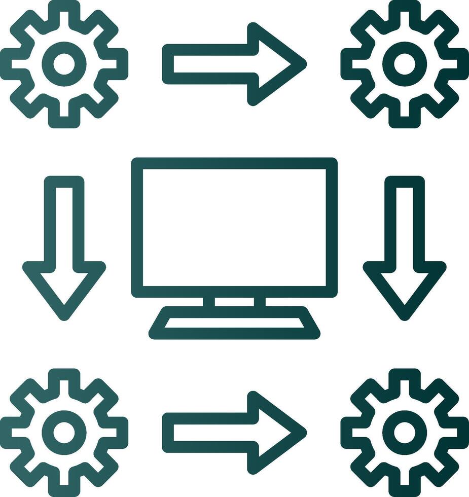 Workflow Line Gradient Icon vector