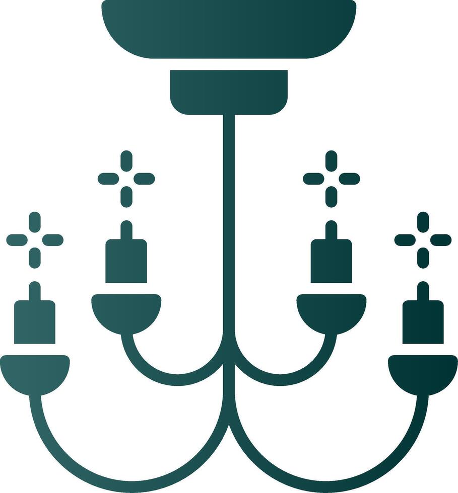 Chandelier Glyph Gradient Icon vector
