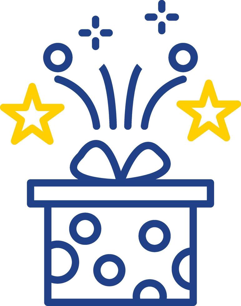 Gift Line Two Colour Icon Design vector
