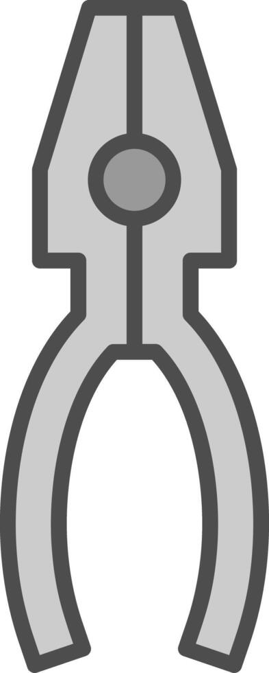 Pliers Line Filled Greyscale Icon Design vector