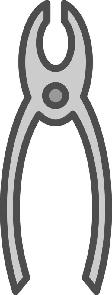 Pliers Line Filled Greyscale Icon Design vector