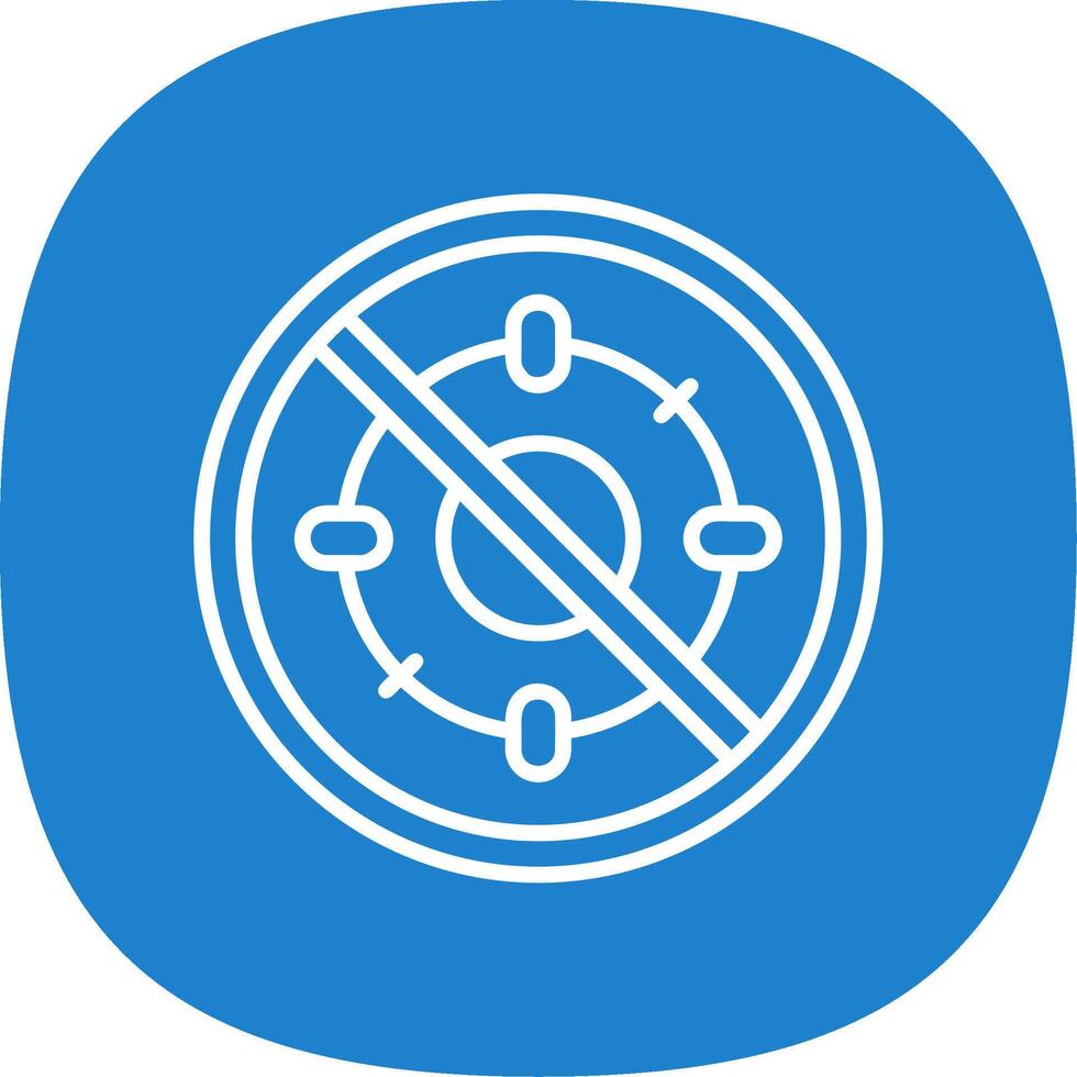 Prohibited Sign Line Curve Icon Design vector