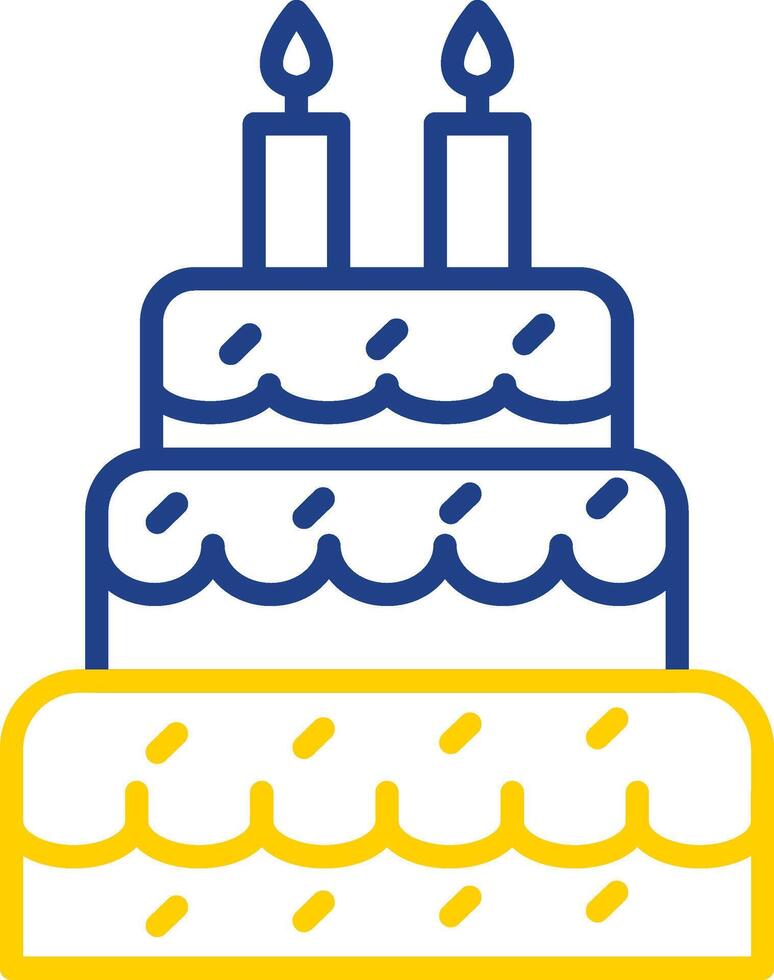 Cake Line Two Colour Icon Design vector