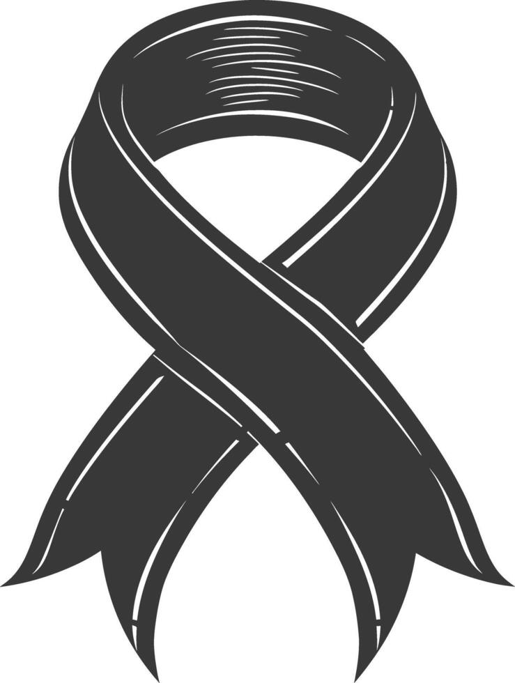 Silhouette Ribbon banner black color only vector