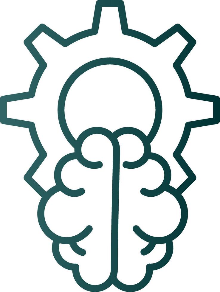 Brain Line Gradient Icon vector
