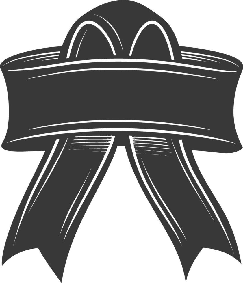 Silhouette Ribbon banner black color only vector
