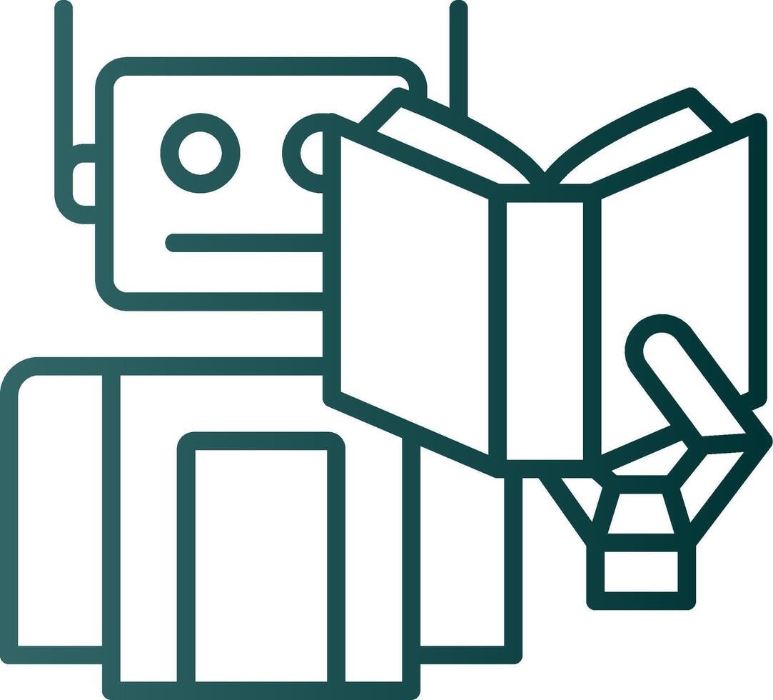 Robot Line Gradient Icon vector
