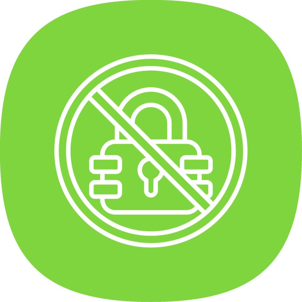 Prohibited Sign Line Curve Icon Design vector