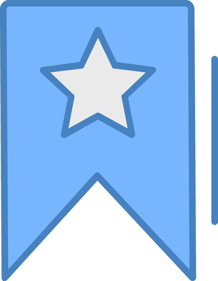 Bookmarking Line Filled Blue Icon vector