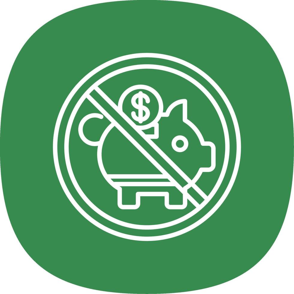 Prohibited Sign Line Curve Icon Design vector