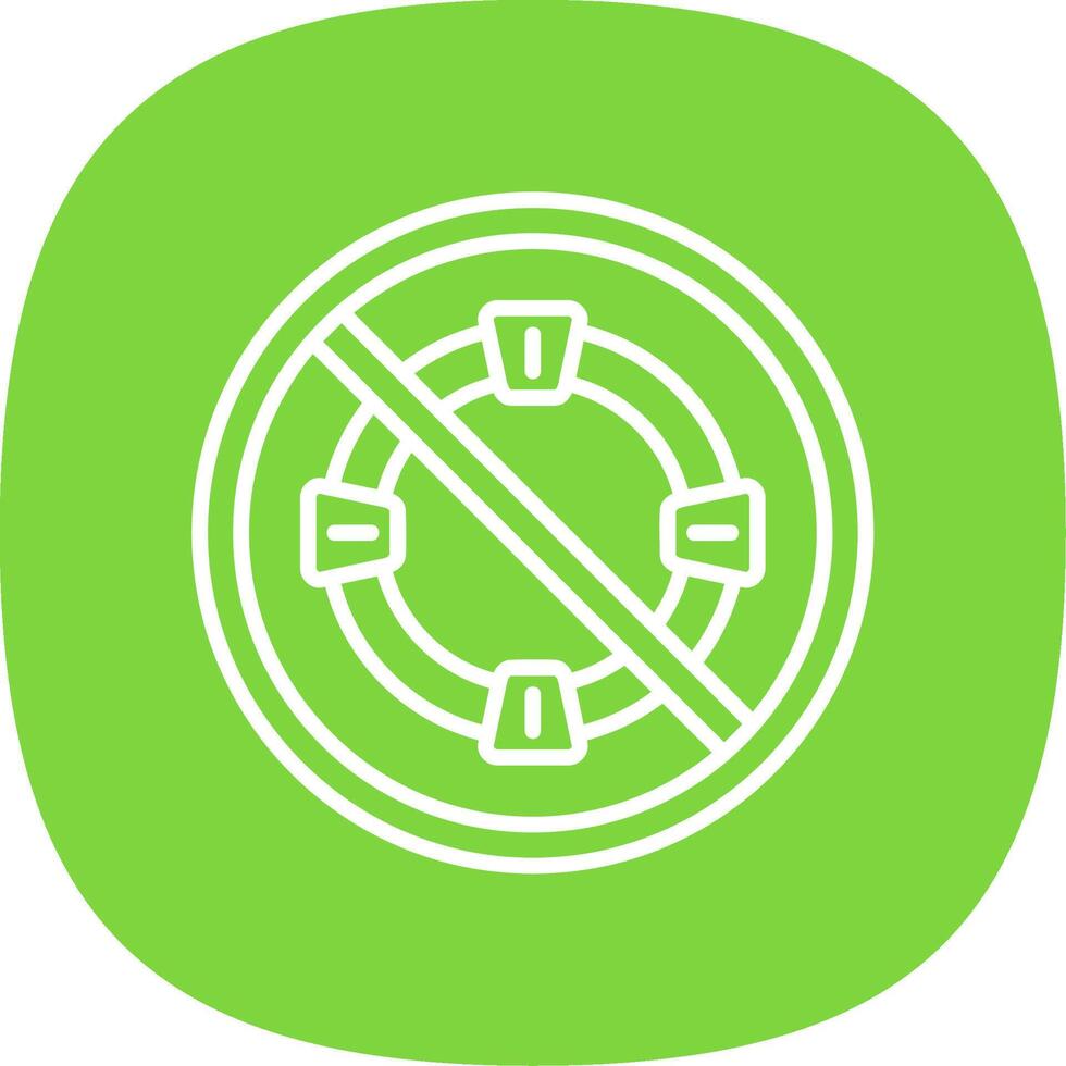 Prohibited Sign Line Curve Icon Design vector