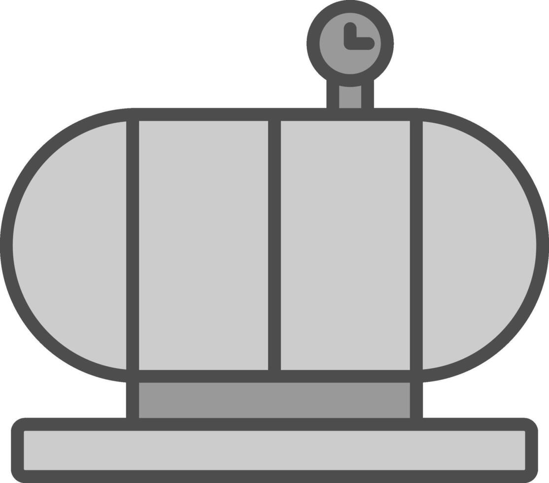 Pressure Vessel Line Filled Greyscale Icon Design vector