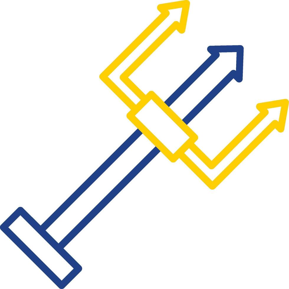 Trident Line Two Colour Icon Design vector