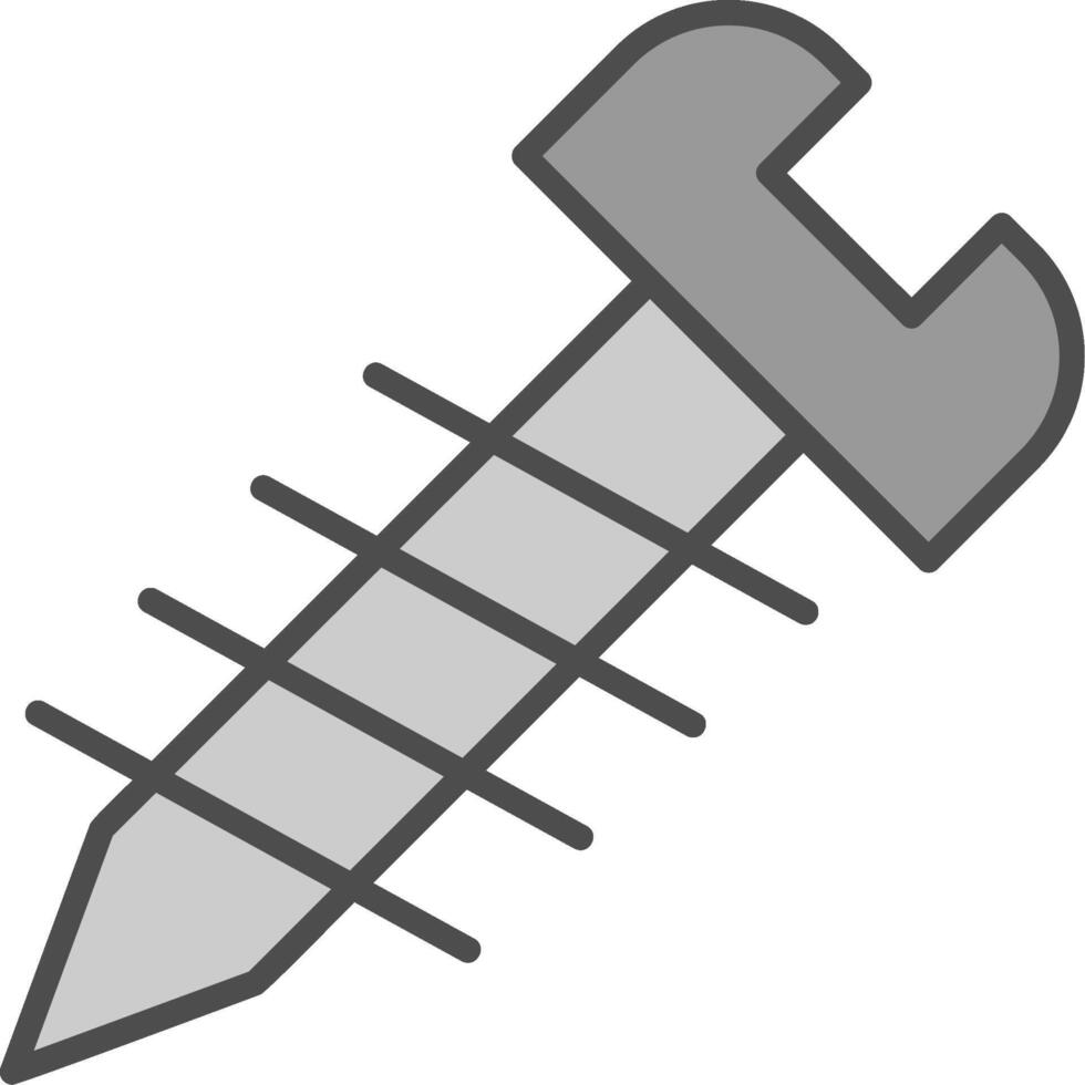 tornillo línea lleno escala de grises icono diseño vector