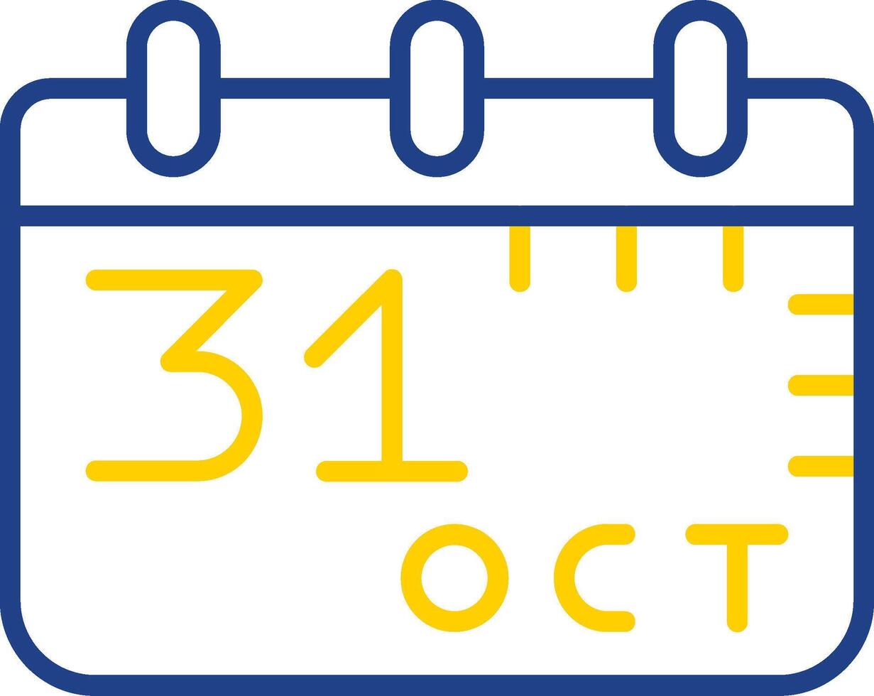 October 31st Line Two Colour Icon Design vector