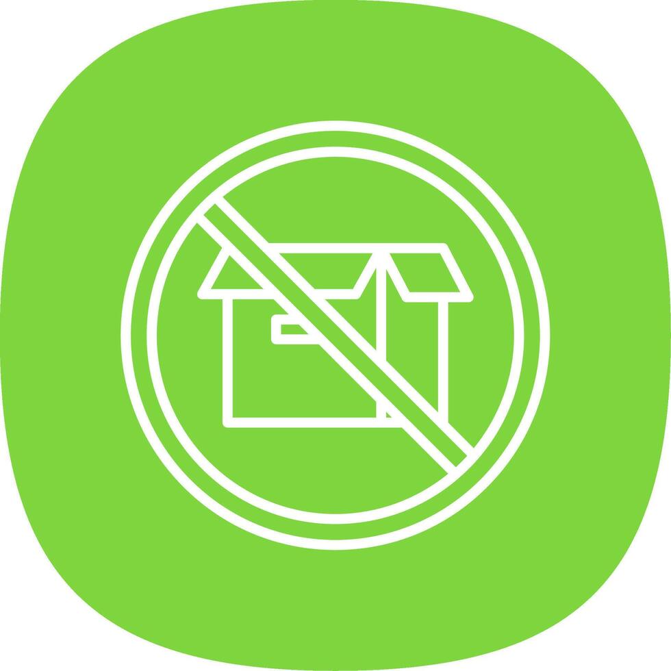Prohibited Sign Line Curve Icon Design vector