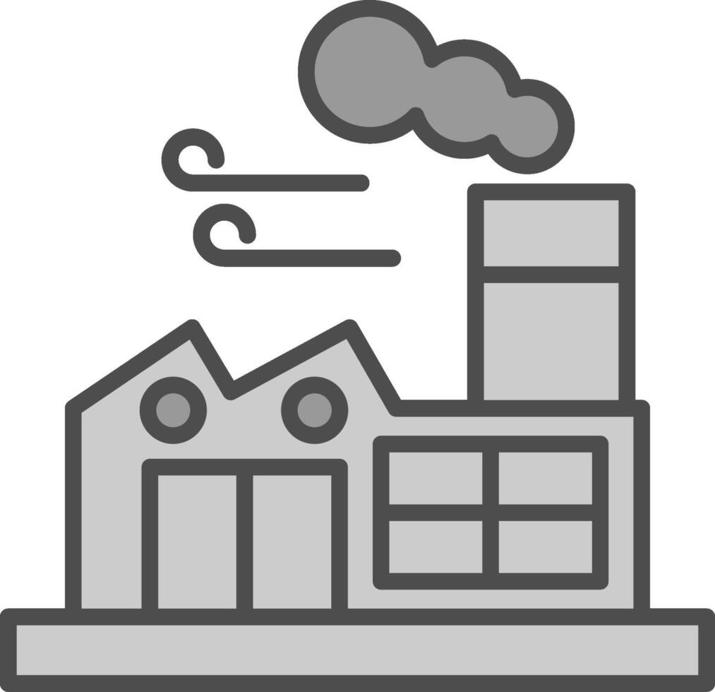 Factory Line Filled Greyscale Icon Design vector