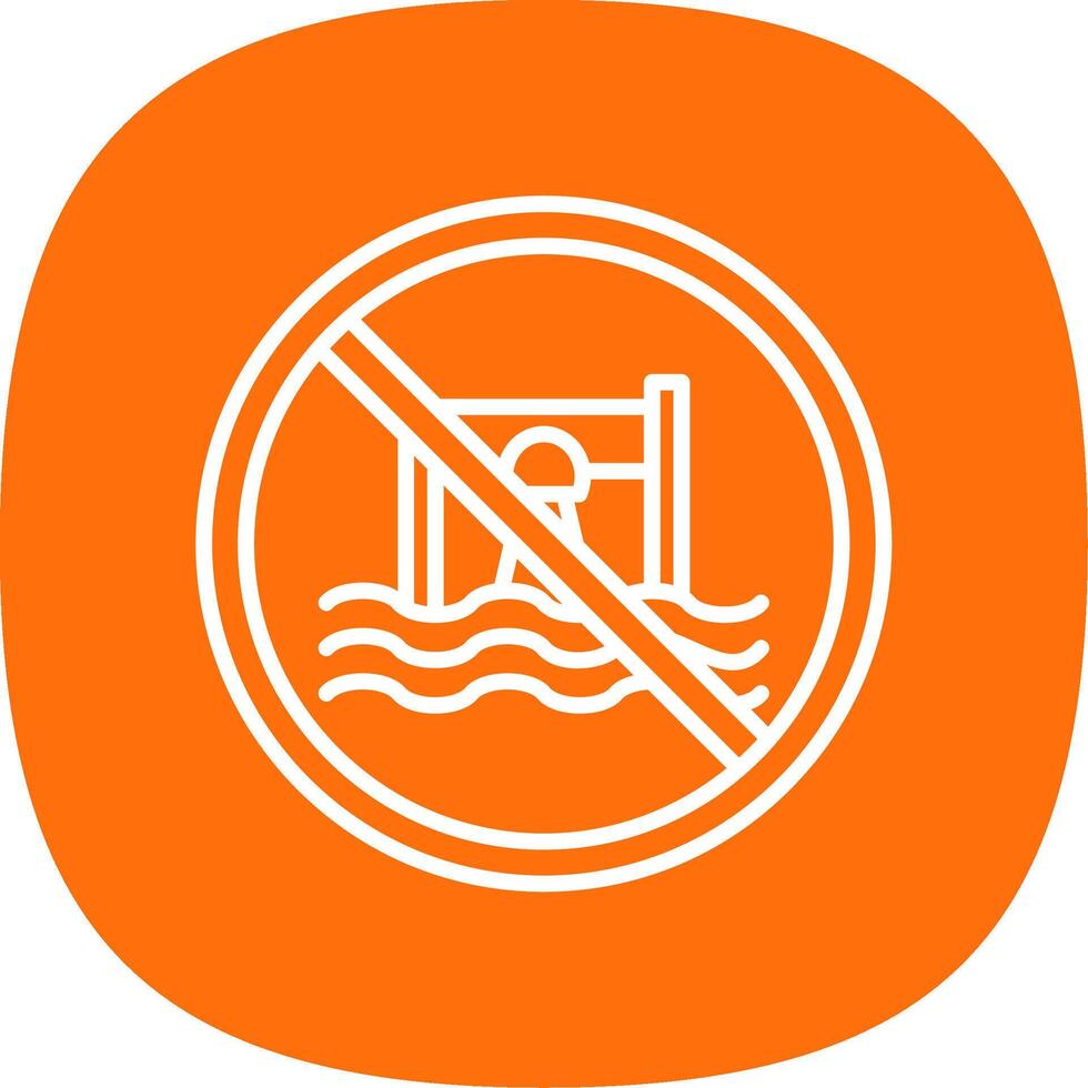 Prohibited Sign Line Curve Icon Design vector