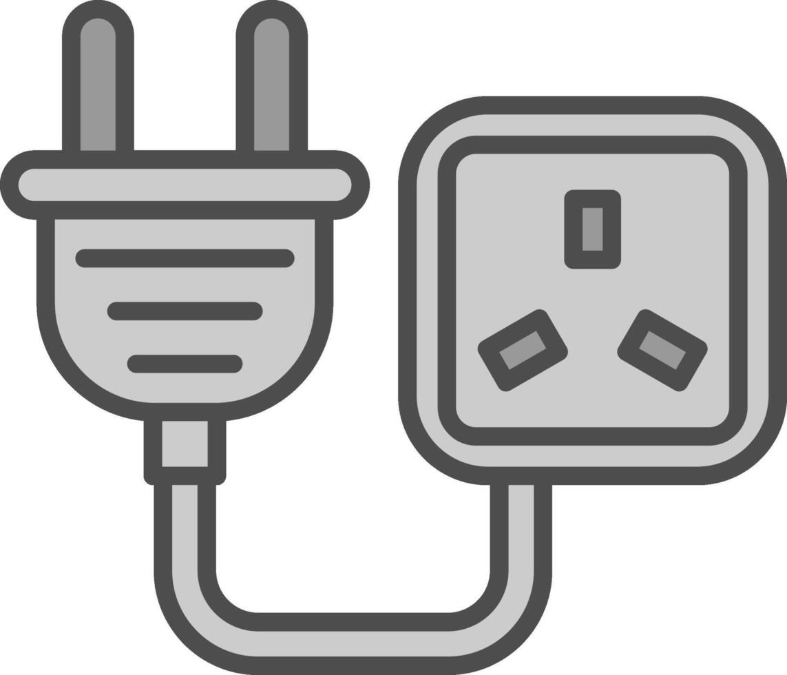 Wall Plug Line Filled Greyscale Icon Design vector