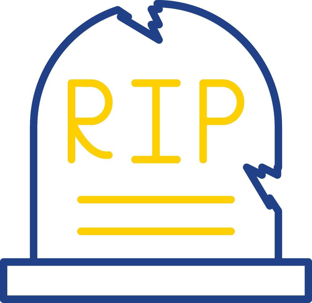 Tomb Line Two Colour Icon Design vector