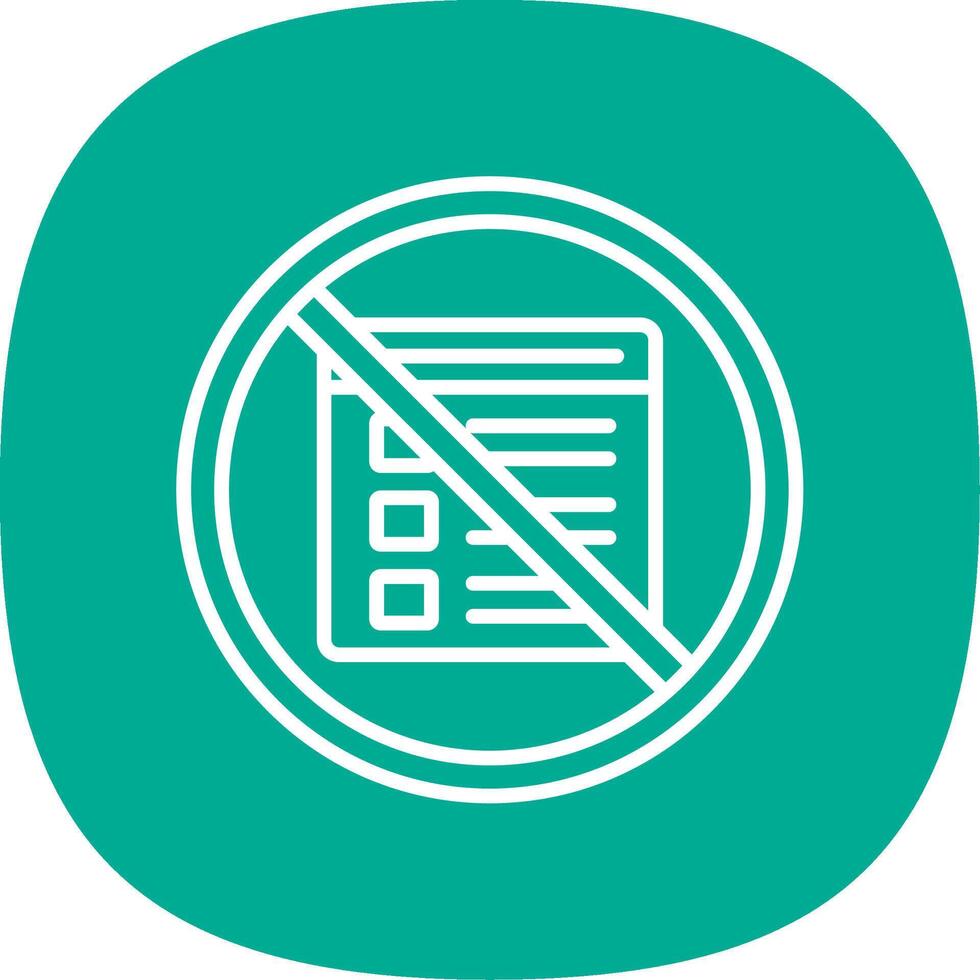 Prohibited Sign Line Curve Icon Design vector