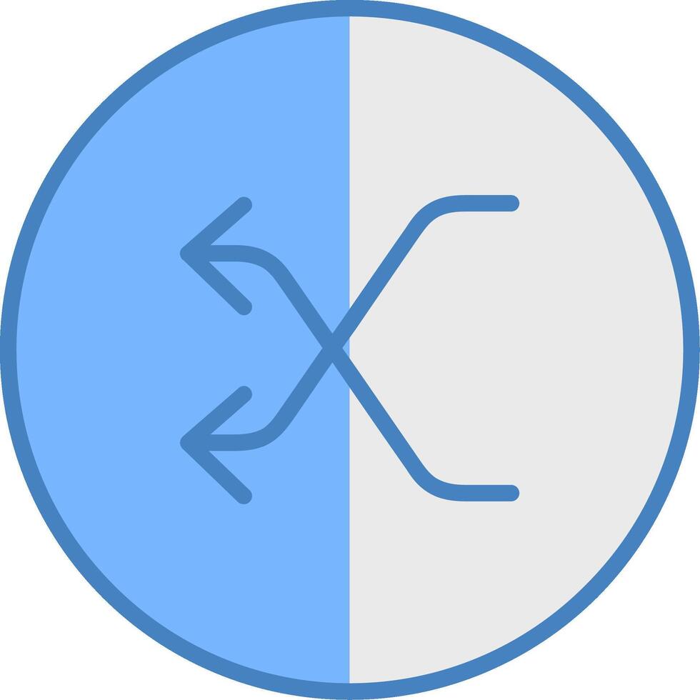 Shuffle Line Filled Blue Icon vector