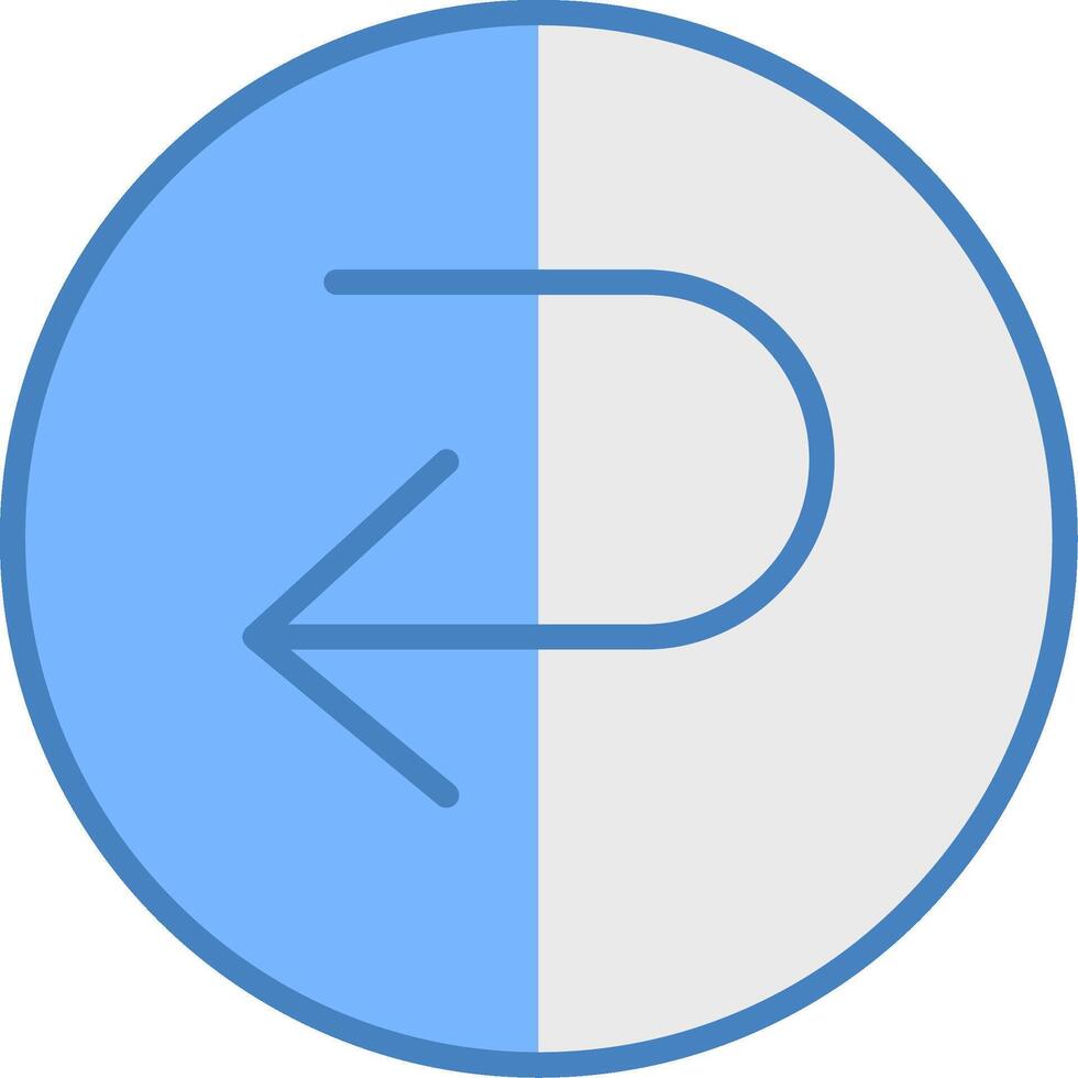 U Turn Line Filled Blue Icon vector