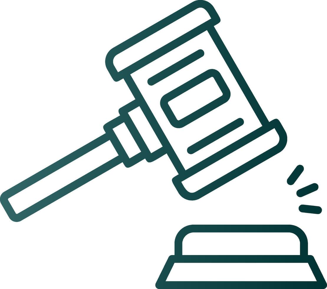 Auction Line Gradient Icon vector