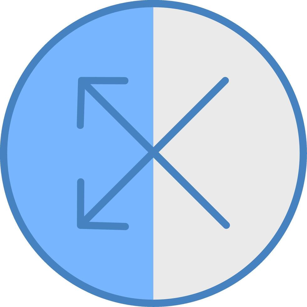 Intersect Line Filled Blue Icon vector