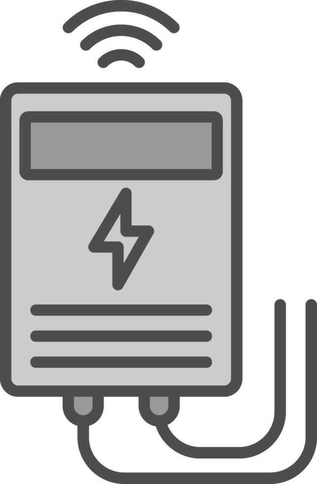 Power Meter Line Filled Greyscale Icon Design vector