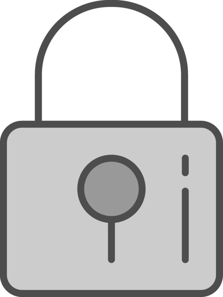 Locked Line Filled Greyscale Icon Design vector