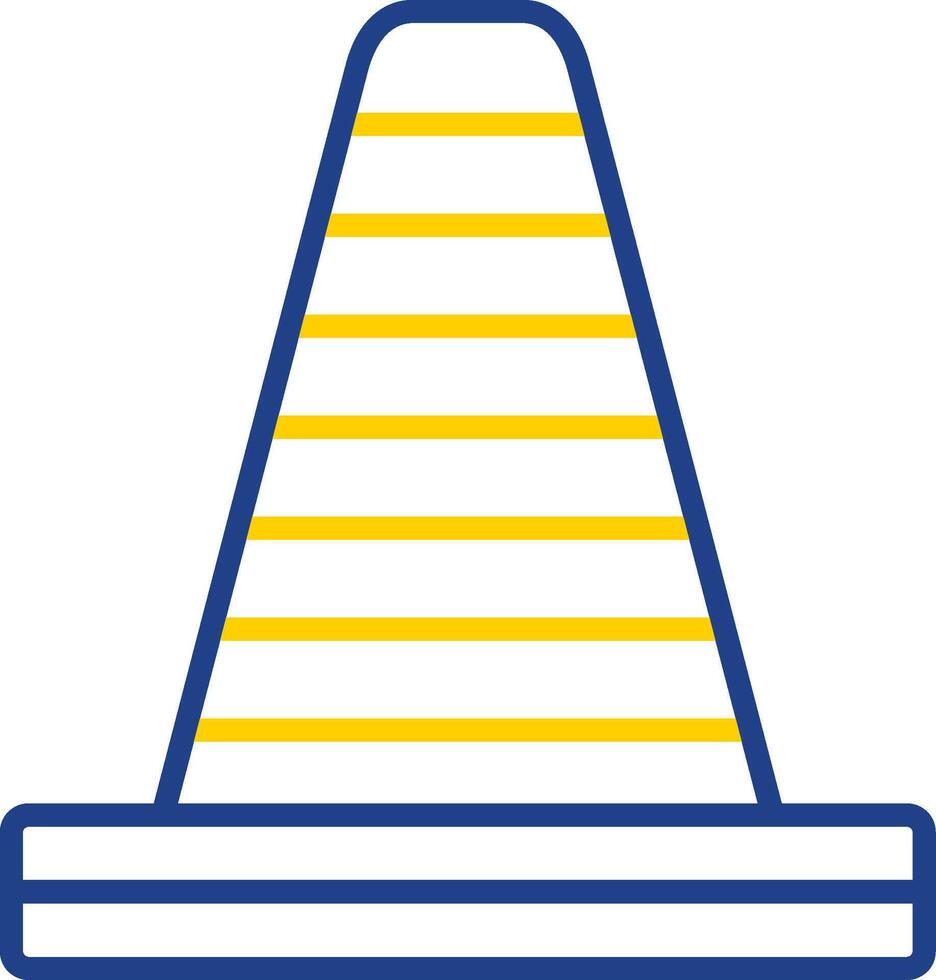 Traffic Cone Line Two Colour Icon Design vector