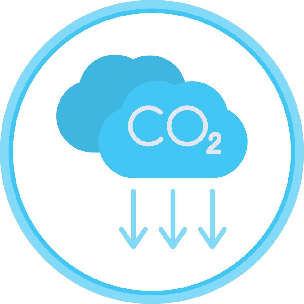 Co2 Flat Circle Icon vector