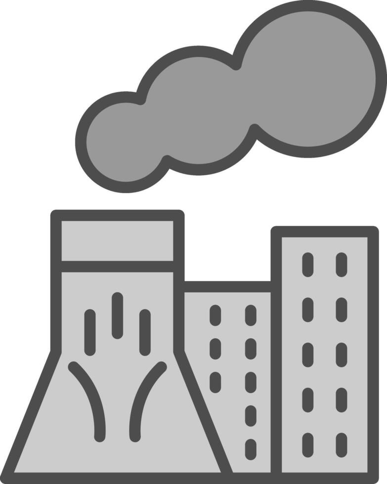 Power Plant Line Filled Greyscale Icon Design vector