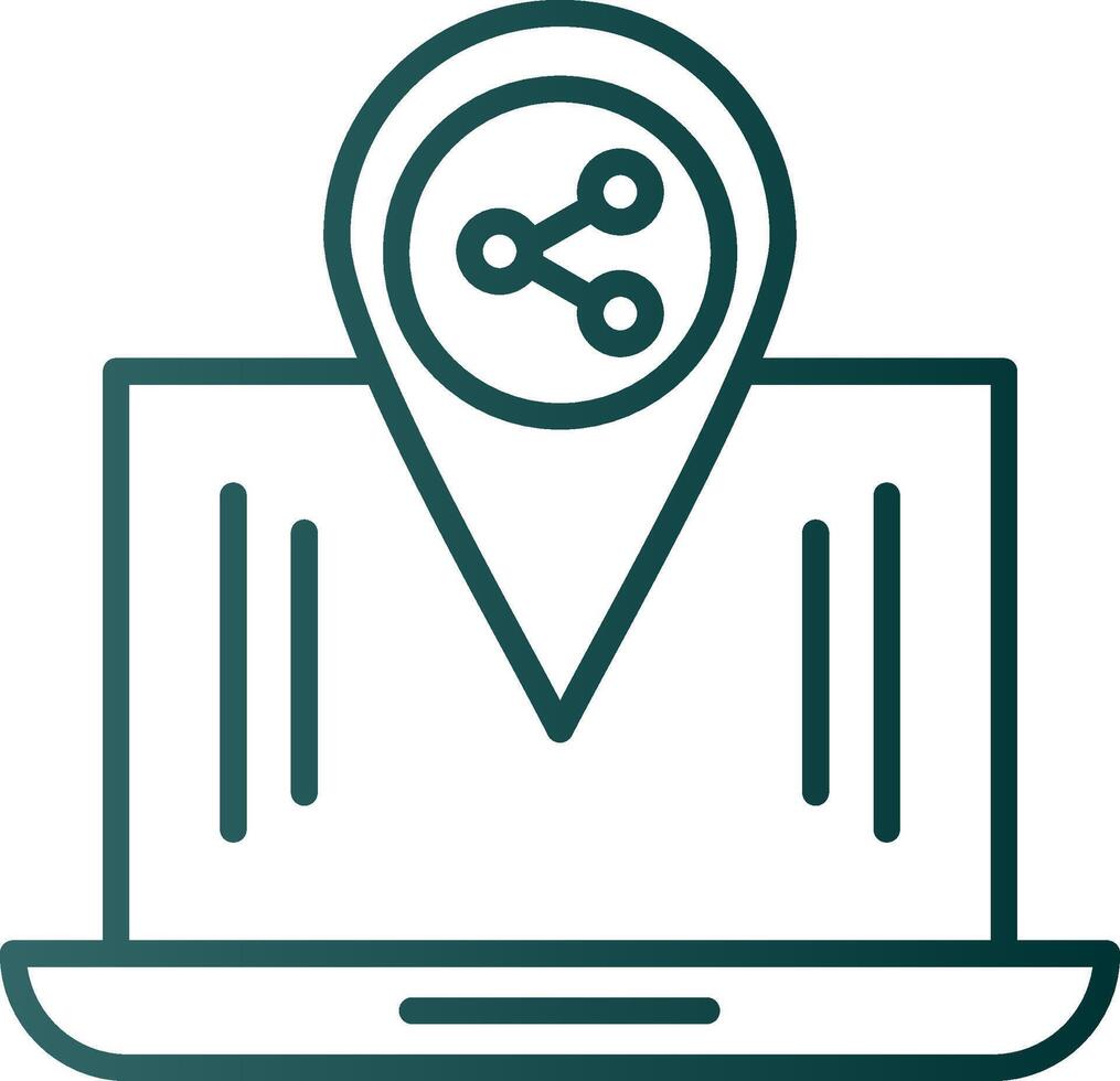 Share Location Line Gradient Icon vector
