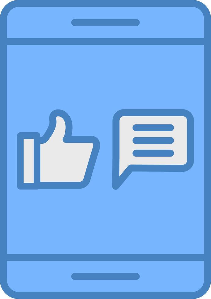 Feedback Line Filled Blue Icon vector