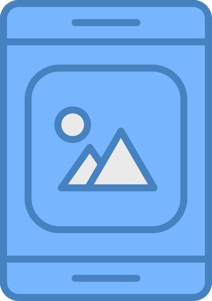 Mobile App Line Filled Blue Icon vector