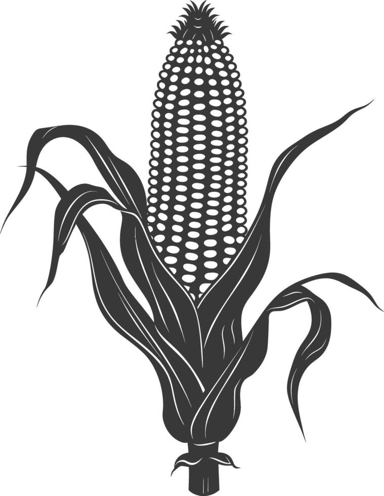 Silhouette corn black color only full vector