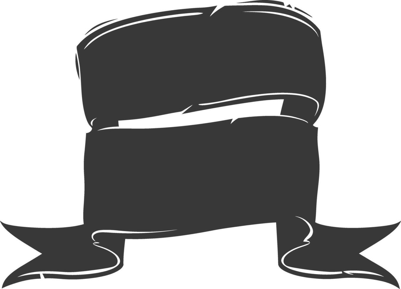 Silhouette Ribbon banner black color only vector